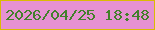 文字の大きさ：3、枠の色：dabb03、背景の色：e691d2、文字の色：42802b 無料ブログパーツのブログ時計