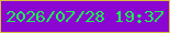 文字の大きさ：4、枠の色：dabc3e、背景の色：8c06d1、文字の色：19f252 無料ブログパーツのブログ時計