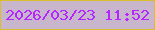 文字の大きさ：3、枠の色：dabe2e、背景の色：c8b7cc、文字の色：b426fd 無料ブログパーツのブログ時計