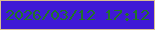 文字の大きさ：3、枠の色：dabe91、背景の色：3f19d6、文字の色：217429 無料ブログパーツのブログ時計