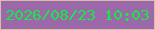 文字の大きさ：1、枠の色：dabea3、背景の色：9b68aa、文字の色：17e845 無料ブログパーツのブログ時計
