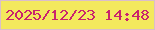 文字の大きさ：5、枠の色：dabeca、背景の色：f3e95d、文字の色：c9236d 無料ブログパーツのブログ時計