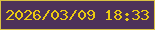 文字の大きさ：4、枠の色：dac143、背景の色：4e3259、文字の色：ecca11 無料ブログパーツのブログ時計