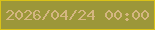 文字の大きさ：2、枠の色：dac217、背景の色：9c9739、文字の色：d4b680 無料ブログパーツのブログ時計