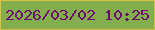 文字の大きさ：4、枠の色：dac246、背景の色：84ae4e、文字の色：6c0c71 無料ブログパーツのブログ時計