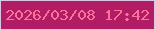 文字の大きさ：5、枠の色：dac7e4、背景の色：b11c65、文字の色：f9739a 無料ブログパーツのブログ時計