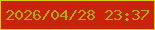 文字の大きさ：5、枠の色：dacb17、背景の色：c7230d、文字の色：b0a916 無料ブログパーツのブログ時計