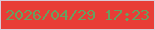文字の大きさ：5、枠の色：dacbd7、背景の色：e83d36、文字の色：68a05f 無料ブログパーツのブログ時計
