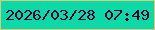 文字の大きさ：2、枠の色：dacc77、背景の色：0cd8a8、文字の色：28022c 無料ブログパーツのブログ時計