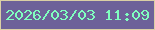 文字の大きさ：1、枠の色：dacfa5、背景の色：6d6199、文字の色：80ffbf 無料ブログパーツのブログ時計