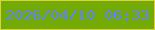 文字の大きさ：2、枠の色：dad141、背景の色：73ab04、文字の色：5d83fb 無料ブログパーツのブログ時計