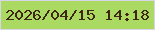 文字の大きさ：2、枠の色：dad4eb、背景の色：abda62、文字の色：402714 無料ブログパーツのブログ時計