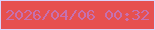 文字の大きさ：5、枠の色：dad5fb、背景の色：e65050、文字の色：c670af 無料ブログパーツのブログ時計
