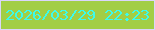 文字の大きさ：2、枠の色：dad6fb、背景の色：a2ce45、文字の色：3cfbec 無料ブログパーツのブログ時計