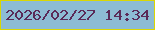 文字の大きさ：5、枠の色：dad703、背景の色：8dbcd4、文字の色：5a2a58 無料ブログパーツのブログ時計