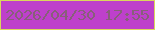 文字の大きさ：3、枠の色：dad75d、背景の色：be40cb、文字の色：885f79 無料ブログパーツのブログ時計