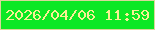 文字の大きさ：3、枠の色：dad79a、背景の色：0de824、文字の色：f8f093 無料ブログパーツのブログ時計