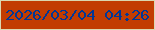 文字の大きさ：2、枠の色：dad8b0、背景の色：c23d02、文字の色：013796 無料ブログパーツのブログ時計