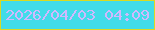 文字の大きさ：1、枠の色：dad922、背景の色：42dce9、文字の色：d0b9fe 無料ブログパーツのブログ時計