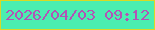 文字の大きさ：2、枠の色：dad923、背景の色：4beeb0、文字の色：b353b6 無料ブログパーツのブログ時計