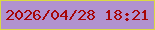 文字の大きさ：5、枠の色：dada43、背景の色：b192cf、文字の色：a70507 無料ブログパーツのブログ時計