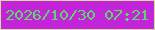 文字の大きさ：3、枠の色：dada99、背景の色：c323d9、文字の色：5bda65 無料ブログパーツのブログ時計