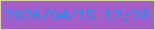 文字の大きさ：5、枠の色：dadc96、背景の色：a35eca、文字の色：218eec 無料ブログパーツのブログ時計