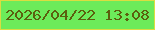 文字の大きさ：2、枠の色：dadd41、背景の色：6ceb5a、文字の色：5b600e 無料ブログパーツのブログ時計