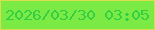 文字の大きさ：4、枠の色：dadd4c、背景の色：7bea44、文字の色：32cf44 無料ブログパーツのブログ時計