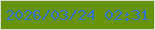文字の大きさ：4、枠の色：daddd3、背景の色：67930b、文字の色：3174c7 無料ブログパーツのブログ時計