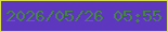 文字の大きさ：5、枠の色：dade4c、背景の色：5d37bd、文字の色：478249 無料ブログパーツのブログ時計