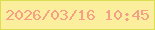 文字の大きさ：1、枠の色：dade53、背景の色：fbee9d、文字の色：f5a086 無料ブログパーツのブログ時計