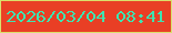 文字の大きさ：5、枠の色：dadf6b、背景の色：e93f25、文字の色：3ee4b1 無料ブログパーツのブログ時計