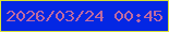 文字の大きさ：1、枠の色：dae234、背景の色：0427e4、文字の色：bd6aa2 無料ブログパーツのブログ時計