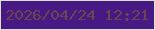 文字の大きさ：5、枠の色：dae3c9、背景の色：481884、文字の色：6a474e 無料ブログパーツのブログ時計
