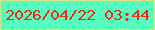 文字の大きさ：4、枠の色：dae58b、背景の色：57fdbf、文字の色：f32917 無料ブログパーツのブログ時計