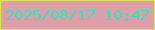 文字の大きさ：5、枠の色：dae74f、背景の色：de9fa8、文字の色：26e8c1 無料ブログパーツのブログ時計