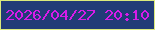 文字の大きさ：2、枠の色：dae97c、背景の色：213b77、文字の色：d71ce8 無料ブログパーツのブログ時計