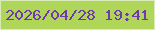 文字の大きさ：1、枠の色：daebba、背景の色：afd659、文字の色：7437b2 無料ブログパーツのブログ時計
