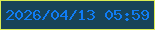 文字の大きさ：2、枠の色：daec53、背景の色：184358、文字の色：107cf4 無料ブログパーツのブログ時計