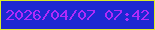 文字の大きさ：2、枠の色：daed28、背景の色：1d28d2、文字の色：af2bf9 無料ブログパーツのブログ時計