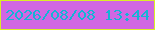 文字の大きさ：4、枠の色：daef27、背景の色：d167e2、文字の色：14b4d5 無料ブログパーツのブログ時計
