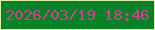 文字の大きさ：3、枠の色：daf1ac、背景の色：098129、文字の色：d0438c 無料ブログパーツのブログ時計
