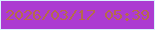 文字の大きさ：1、枠の色：daf2fd、背景の色：ac3bd1、文字の色：b56b4c 無料ブログパーツのブログ時計