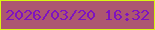 文字の大きさ：5、枠の色：daf613、背景の色：ad5671、文字の色：7e13c0 無料ブログパーツのブログ時計