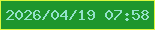 文字の大きさ：1、枠の色：daf83e、背景の色：1e962d、文字の色：93e2ca 無料ブログパーツのブログ時計