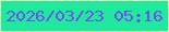 文字の大きさ：4、枠の色：daf9ac、背景の色：1dea9d、文字の色：734eef 無料ブログパーツのブログ時計