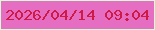 文字の大きさ：5、枠の色：dafcd4、背景の色：e66ec2、文字の色：ce1a47 無料ブログパーツのブログ時計