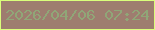 文字の大きさ：4、枠の色：dafe7b、背景の色：9e7d6f、文字の色：90a677 無料ブログパーツのブログ時計