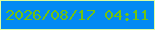 文字の大きさ：5、枠の色：dafea2、背景の色：028af3、文字の色：70c310 無料ブログパーツのブログ時計